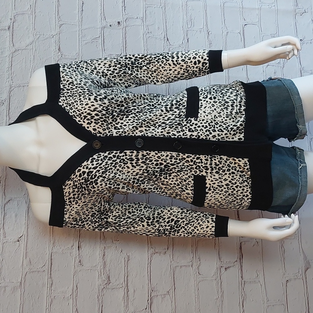 My Favorite Things Off the Shoulder Cardi Animal Print Colleen Lopez S Small